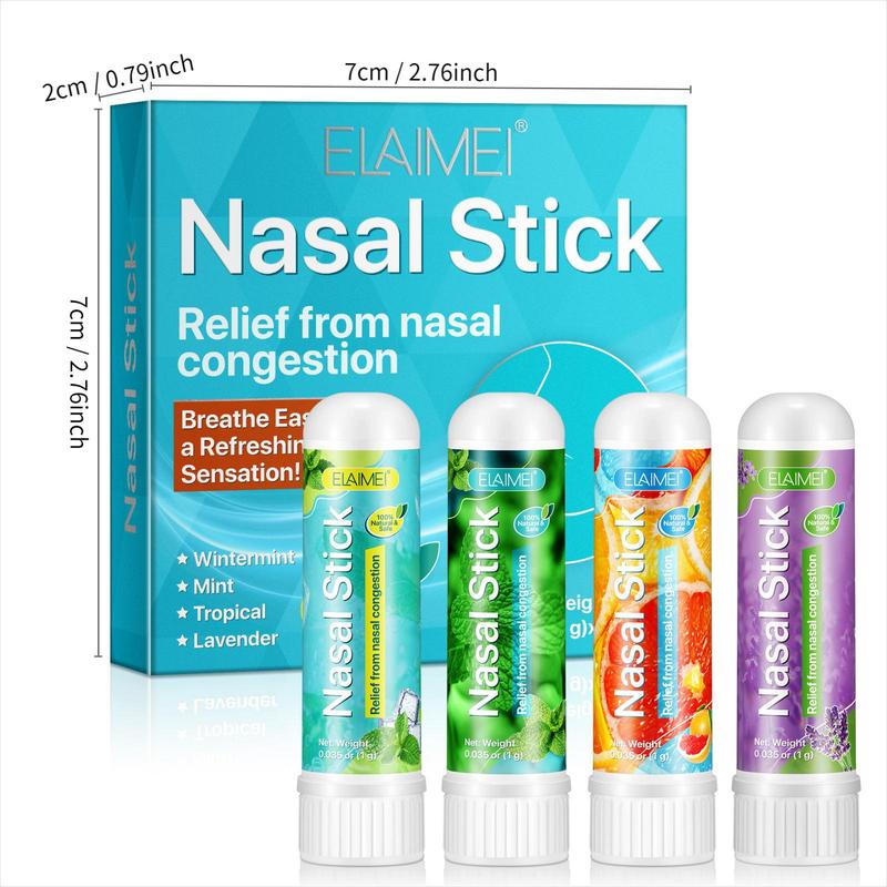 Nasal Stick, 2 Boxes(4 Counts box) Refreshing Nasal Stick, Suitable for Motion Sickness, Seasickness, Drowsiness and Fatigue While Driving