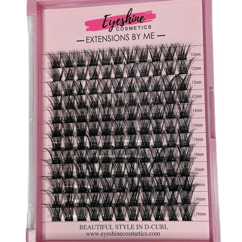 Eyeshine Volume (beautiful d curl Lash-black 12-16mm) CLUSTERS only glue sold separately