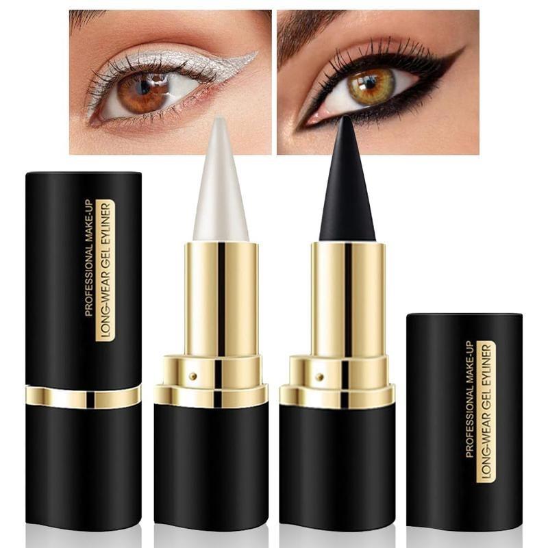 Black Eyeliner Creamy Pencil, Waterproof Eye Enhancing Stick, Solid Blend Thick Gel, Christmas Gift,Smooth 24 Hours Long Lasting Smoky Eye Liner, Daily Makeup, Beauty Eyeshadow, Quick Drying Eyeliner Pen, black gel eyeliner pencil set, Cosmetic lip liner