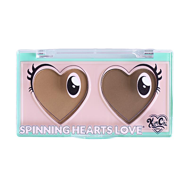 KimChi Chic Spinning Hearts Duo Eyeshadow - 2 Shades, Easy to Blend, Cosmetic Makeup