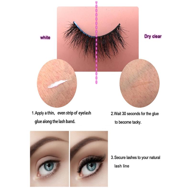 3ml False Eyelash Makeup Glue for Lash Extensions, Cosmetic Waterproof Lashes Glue for Clusters Eyelashes & Strip Lashes, Eyelashes Extensions Eye Makeup Tool for Music Festival Makeup