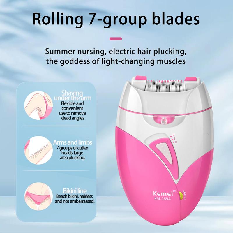 Rechargeable Electric Hair Remover, Portable Hair Removal Machine, Women's Electric Shaver for Face, Body, Leg, Bikini, Underarm