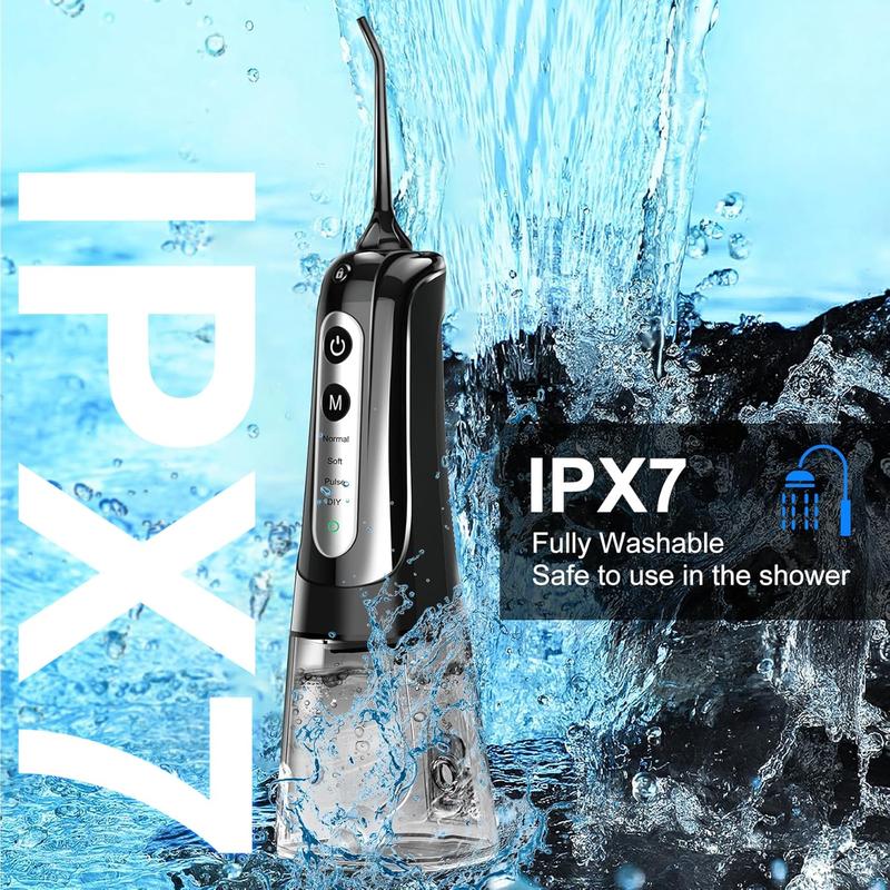 2024 Christmas Gifts Zerhunt Water Flosser Dental for Teeth: 4 Modes Portable Cleaner Rechargeable Waterproof Oral Irrigator Flossing