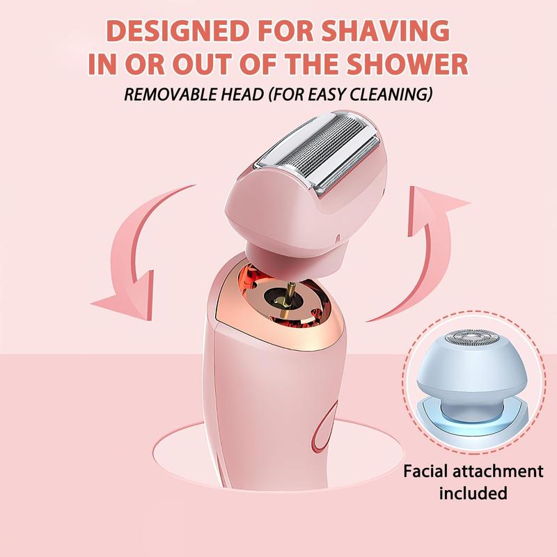 2 in 1 Electric Hair Removal Tool, 1 Set Rechargeable Gentle Hair Removal Tool, Lady Shaver, Wet & Dry Use Hair Removal Machine for Women