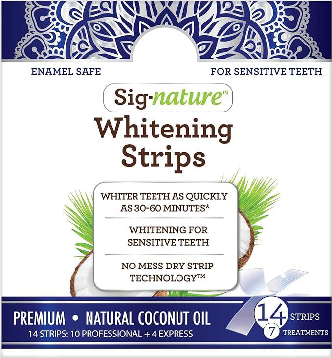 Teeth Whitening Strips - Best Seller-14-pack, 7 treatments - Professional, enamel-safe strips for sensitive teeth - Non-slip, dry-strip technology Coconut Oral teeth whitening kit