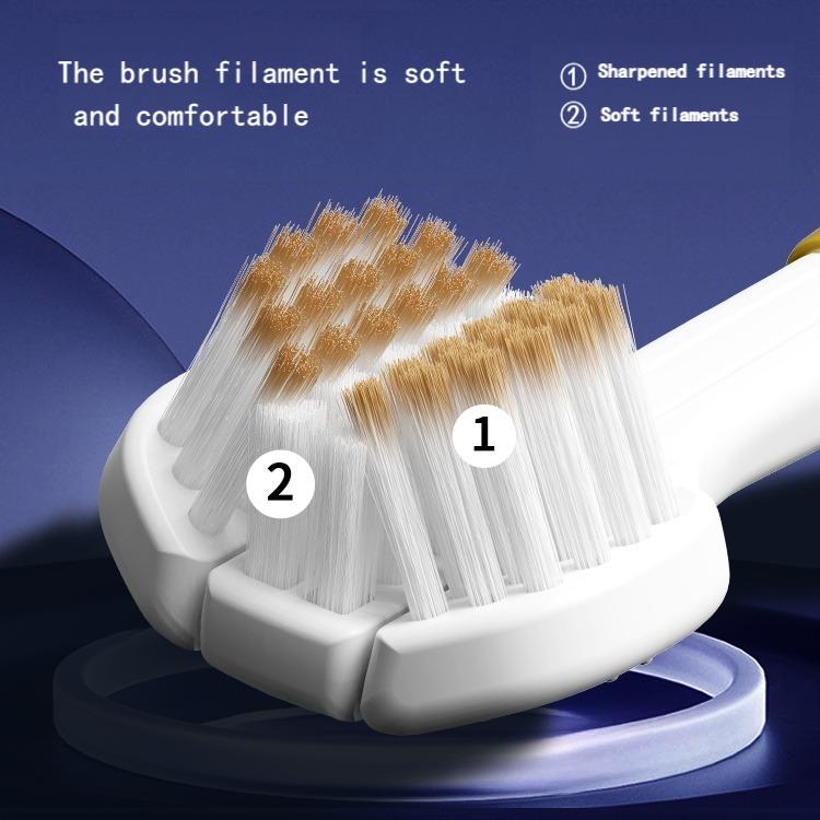 3-Sided Toothbrush - Three Bristle Travel Toothbrush | Modern Triple Angle Toothbrush, Non-Slip Sensory Triple Action Toothbrushes, Multi-Sided Toothbrush for Adult Teeth Care and Gum Care, Tongue coating removal