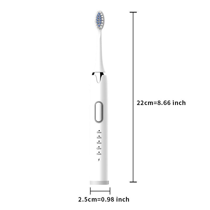 2pcs Rechargeable Electric Toothbrush & 6pcs Brush Head, Portable Teeth Cleaning Brush For Adults