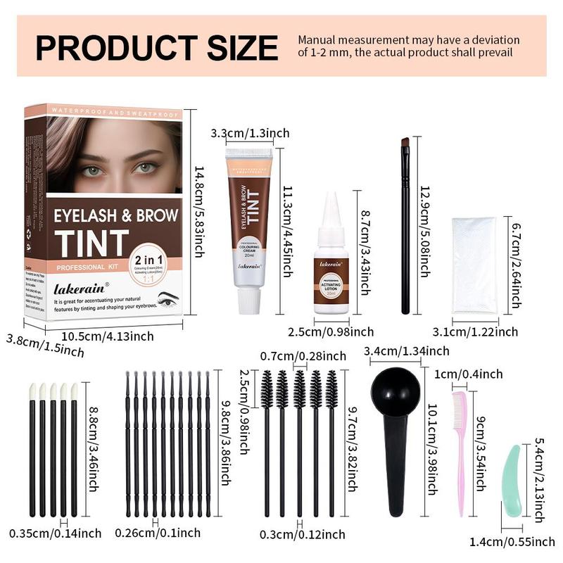 Eyebrow Tint Kit, 1 Set Eyebrow Tinting Kit, Natural Eyebrow Color Tinting Kit, Eye Brow Makeup Kit, Professional Makeup Kit for Women, Makeup Products, Makeup Set, Christmas Gift