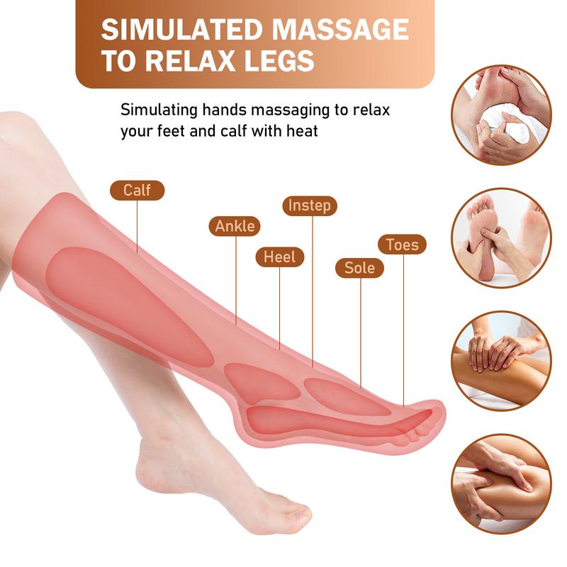 Leg Massager Christmas and New Year Gifts, 3-in-1 Thermal Pressure Massager for Calf and Thigh, Leg Massage Boots, For Relaxing Legs, Gifts for Family and Friends