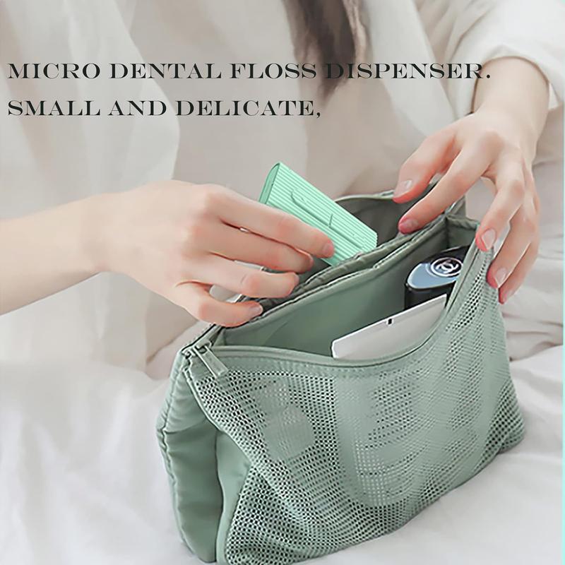 Portable  Floss Picks Dispenser 2Box,Travel Floss Storage Case with  Toothpicks Flosser Sticks 80 Count,Portable Floss Case for  Care  Cleaning  Tool (Whit)