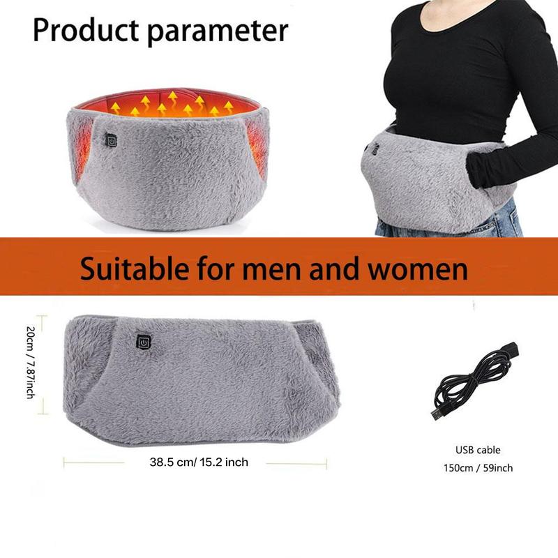 2 in 1 Heating Pad, 1 Count USB Rechargeable Waist Warmer, 3-speed Temperature Adjustment Heating Massage Belt, Warm Waist Belt for Women & Men