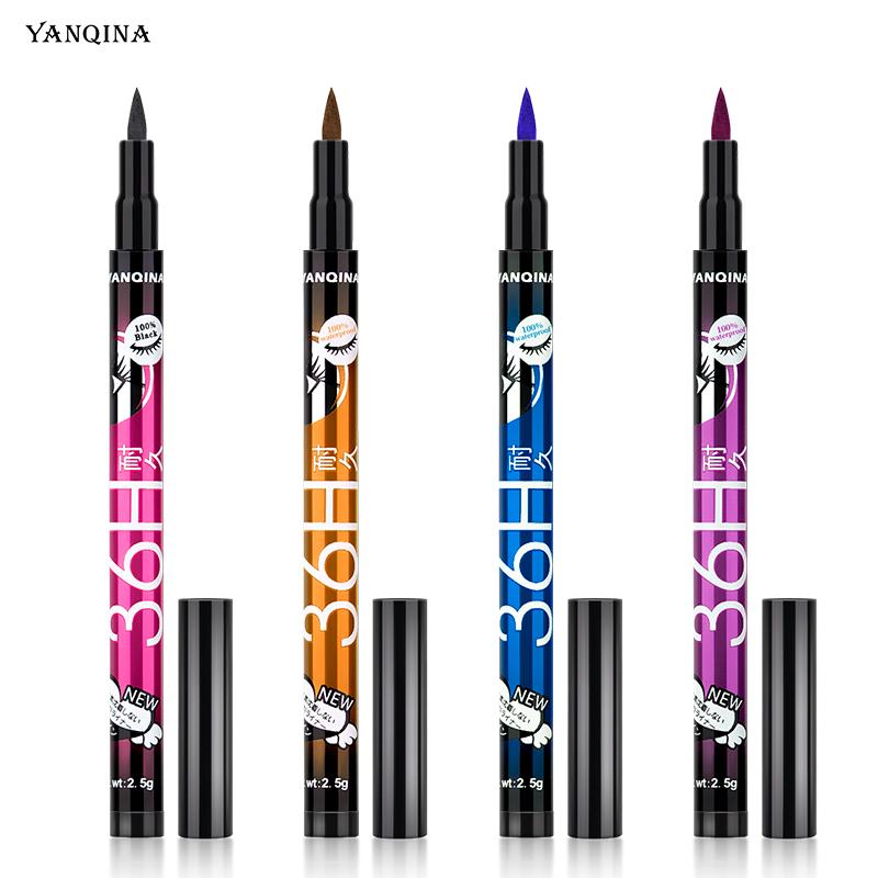 Waterproof Smudge-Proof 4 Color Eyeliner Pencil for Cat Eye Goth Halloween Makeup Colorful High-Pigment Eye & Lip Crayon Face Paint Pearl Gloss Finish Punk Gothic Look