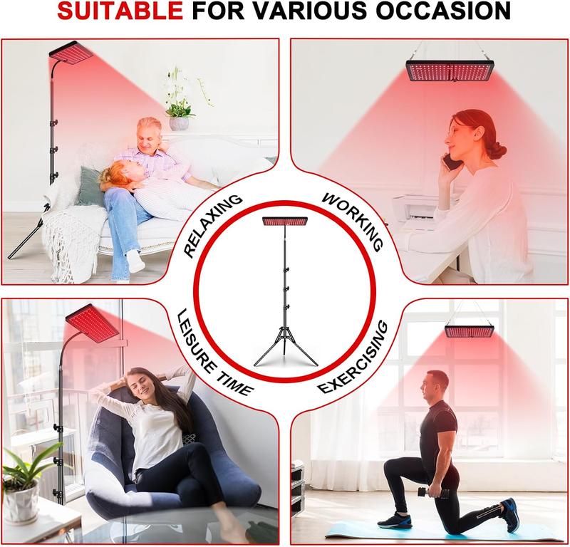 Red Light Therapy Lamp, Infrared Light Therapy Device with Stand, 660nm Red and 850nm Near Infrared Red Light Therapy for Body and Face, Pain Relief, Skin Care