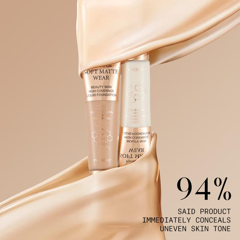 Hydrating Essence Foundation,Waterproof and Light Long Lasting Makeup Hypoallergenic Flawless Soft Full Coverage Facial Tinted Foundation Serum