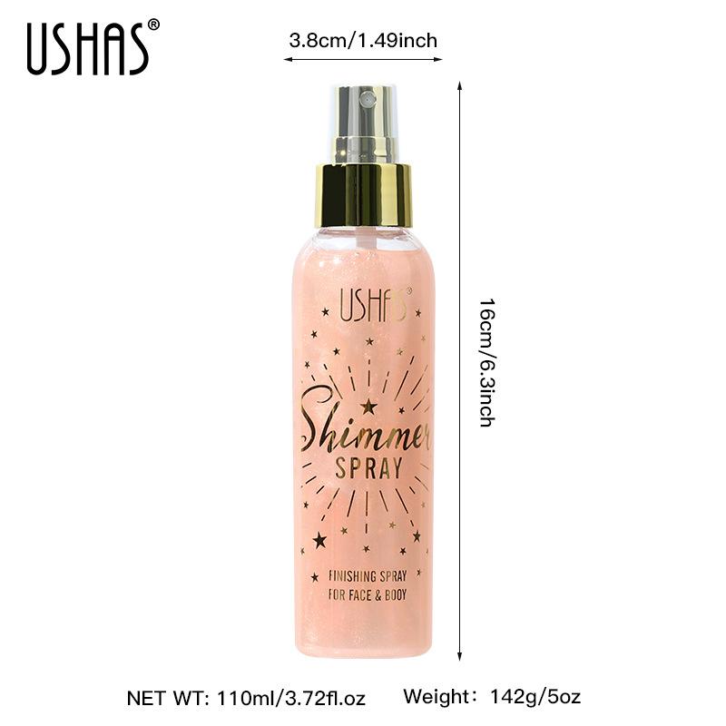 USHAS Achieve a Flawless Finish with  Pearl Shimmer Setting Spray Makeup Cosmetic bennye finalsealspray liquid blush