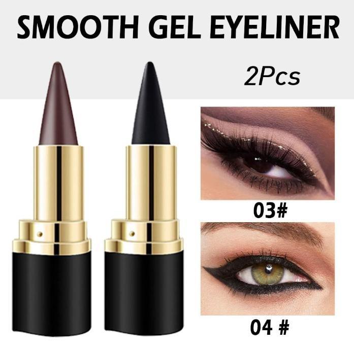 Black Eyeliner Creamy Pencil, Waterproof Eye Enhancing Stick, Solid Blend Thick Gel, Christmas Gift,Smooth 24 Hours Long Lasting Smoky Eye Liner, Daily Makeup, Beauty Eyeshadow, Quick Drying Eyeliner Pen, black gel eyeliner pencil set, Cosmetic lip liner