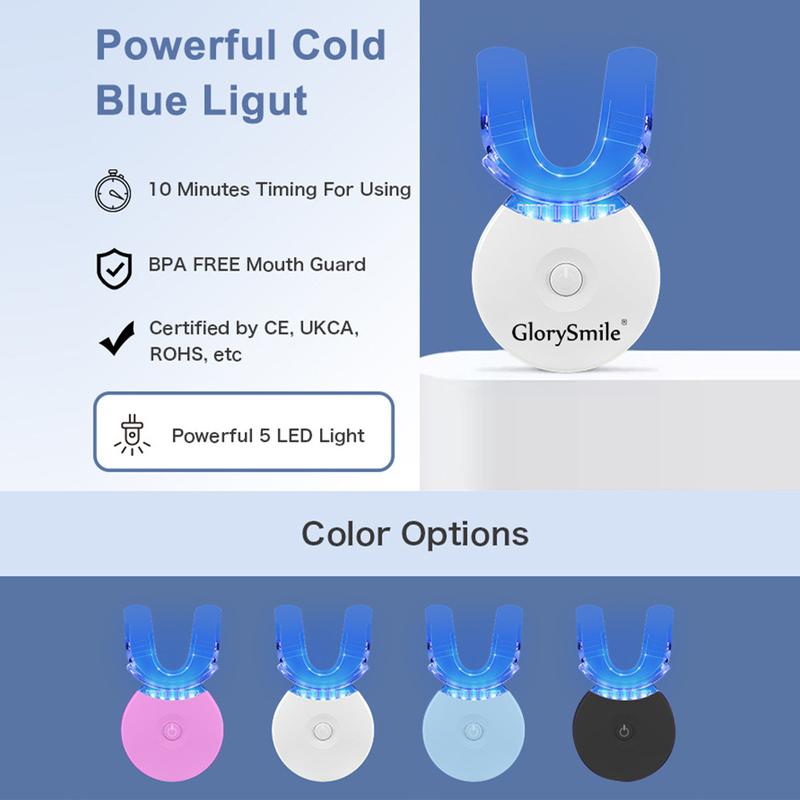 Teeth Whitening Kit with 5x LED Light, Teeth Whitening Light with 3 Carbamide Peroxide Teeth Whitening Gel for Sensitive Teeth, Effective, Safe,Gentle,Travel-Friendly, Easy to Use