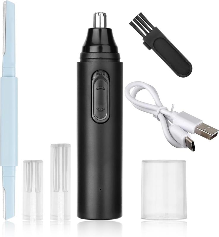 Painless Rechargeable Nose & Eyebrow Hair Removal - Portable Facial Hair Removal and Razor Black - Comfort