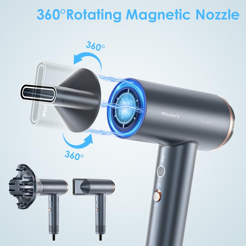 2024 New Two Mouth Negative Ion High speed hair dryer Set, Same Style as Hair Salon and Barber Shop, Quick Drying, Learless, Temperature Control, Hair Quality Protection, and Styling