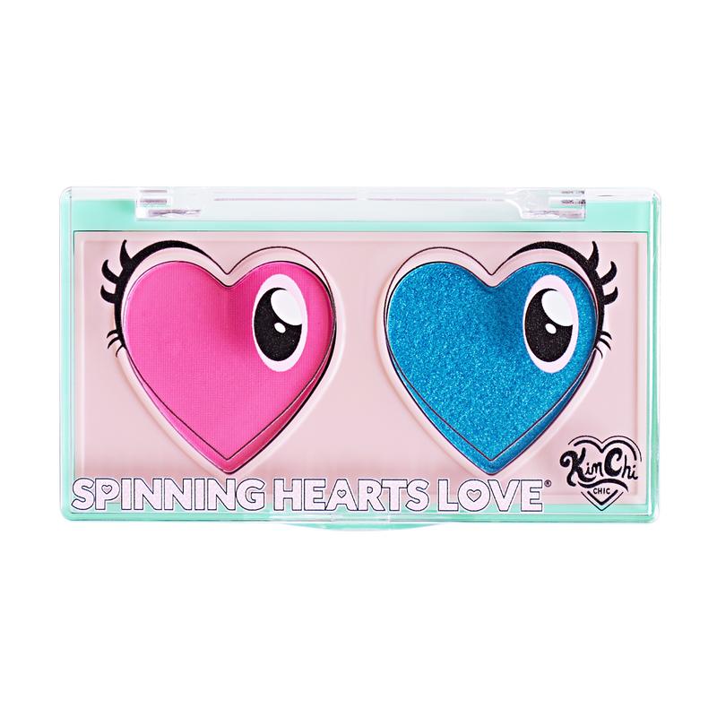 KimChi Chic Spinning Hearts Duo Eyeshadow - 2 Shades, Easy to Blend, Cosmetic Makeup