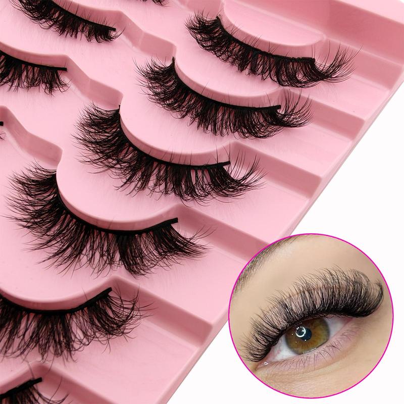 False Eyelashes, 7 Pairs Natural Look Fluffy Curly Thick Faux Eyelashes, Eye Makeup Tools for Daily Use