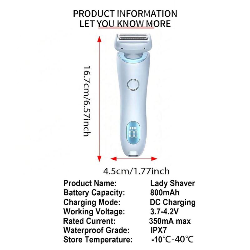 2 in 1 Electric Shaver, 1 Box Waterproof Hair Removal Shaver, Bikini Trimmer for Women, Electric Razor Lady Shaver with Detachable Head, Christmas Gift