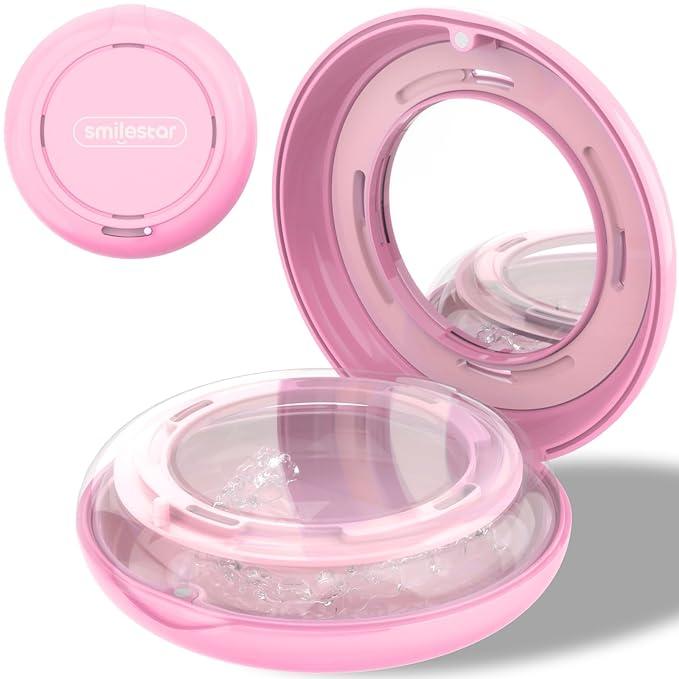 [Color random]Retainer Case, Cute Retainer box with Vent Hole and mirror, Foldable (X003T66T6H)