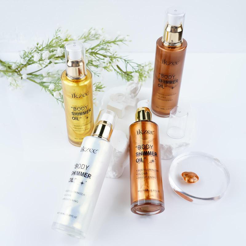 Body Shimmer Oil, 1 Box Refreshing and Non-greasy Body Glitter Oil, Easy To Apply, Suitable for Face and Body Flash Oil