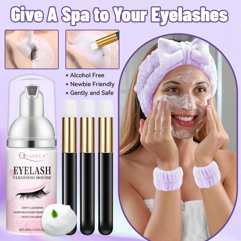 Eyelash Extension Kit, 1 Set Mixed Length & Style Cluster False Eyelashes Eyelash with Glue & Remover & Tweezers & Headband & Wrist Strap & Eyelash Curler, Christmas Gift