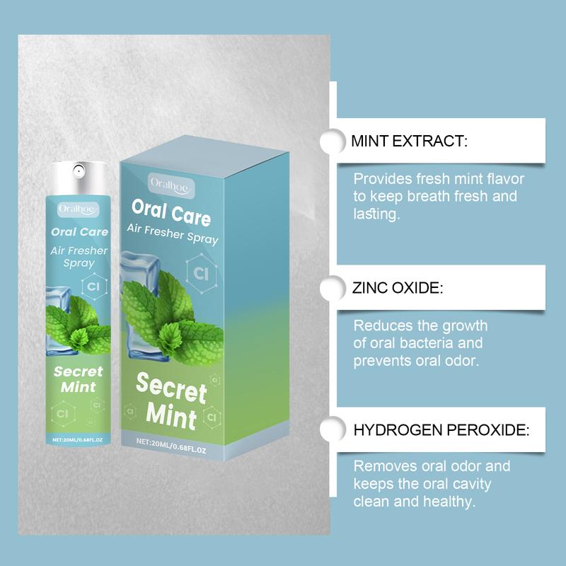 Count Mint Breath Spray Mouth Spray Breath Freshener Oral Care for All Ages teeth whitening kit Daily Peppermint