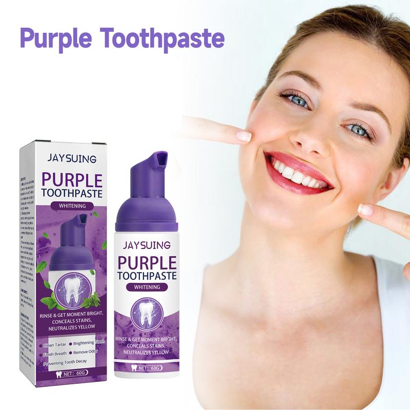 2PCS Purple Toothpaste, Brightens Teeth, Cleanses Stains, Diminishes Odors, and Beauties Teeth Toothpaste