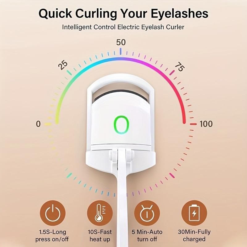 Portable Electric Eyelash Curler, 2 Temperature Mode Electric Heated Eyelash Curler, Professional Makeup Tool for Women & Girls