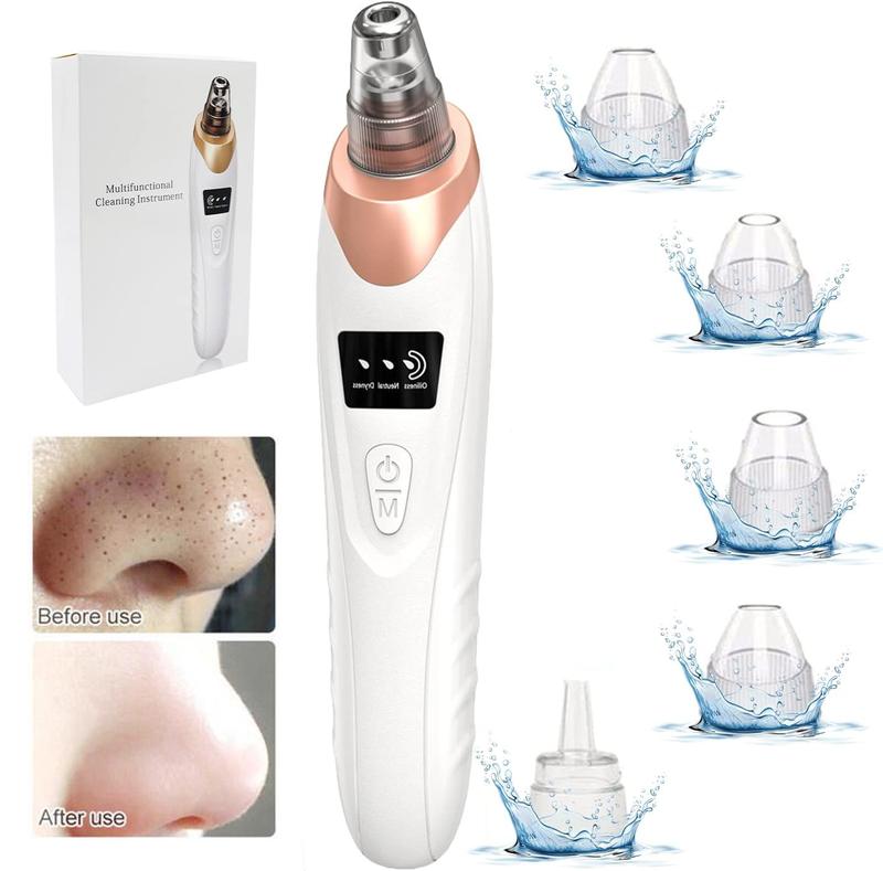 Blackhead Remover Pore Vacuum Kit - Upgraded Blackhead Extractor Tool with 3 Adjustable Suction Levels, 5 Probes, USB Rechargeable, Suitable for Women and Men